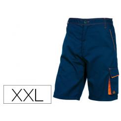 Pantalon De Trabajo DELTAPLUS Bermuda Cintura Ajustable 5 Bolsillos Color Azul Naranjatalla XXL