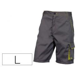 Pantalon De Trabajo DELTAPLUS Bermuda Cintura Ajustable 5 Bolsillos Color gris Verde Talla L