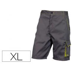 Pantalon De Trabajo DELTAPLUS Bermuda Cintura Ajustable 5 Bolsillos Color gris Verde Talla Xl
