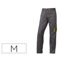 Pantalon De Trabajo DELTAPLUS Cintura Ajustable 5 Bolsillos Color gris Verde Talla M