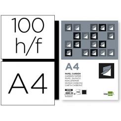 Papel carbon LIDERPAPEL film negro DIN A4 caja de 100 hojas