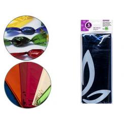 Papel celofan LIDERPAPEL 50x70 cm 22g/m2 bolsa de 5 hojas azul