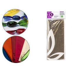 Papel celofan LIDERPAPEL 50x70 cm 22g/m2 bolsa de 5 hojas transparente