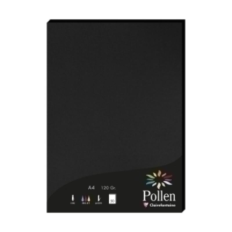 papel-clairefontaine-pollen-a4-120g-50h-negro
