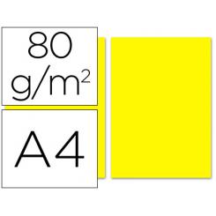Papel color LIDERPAPEL A4 80gr amarillo paquete de 100 hojas