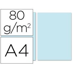 Papel color LIDERPAPEL A4 80gr celeste paquete de 100 hojas