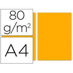 Papel color LIDERPAPEL A4 80gr naranja paquete de 100 hojas