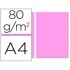 Papel color LIDERPAPEL A4 80gr rosa paquete de 100 hojas