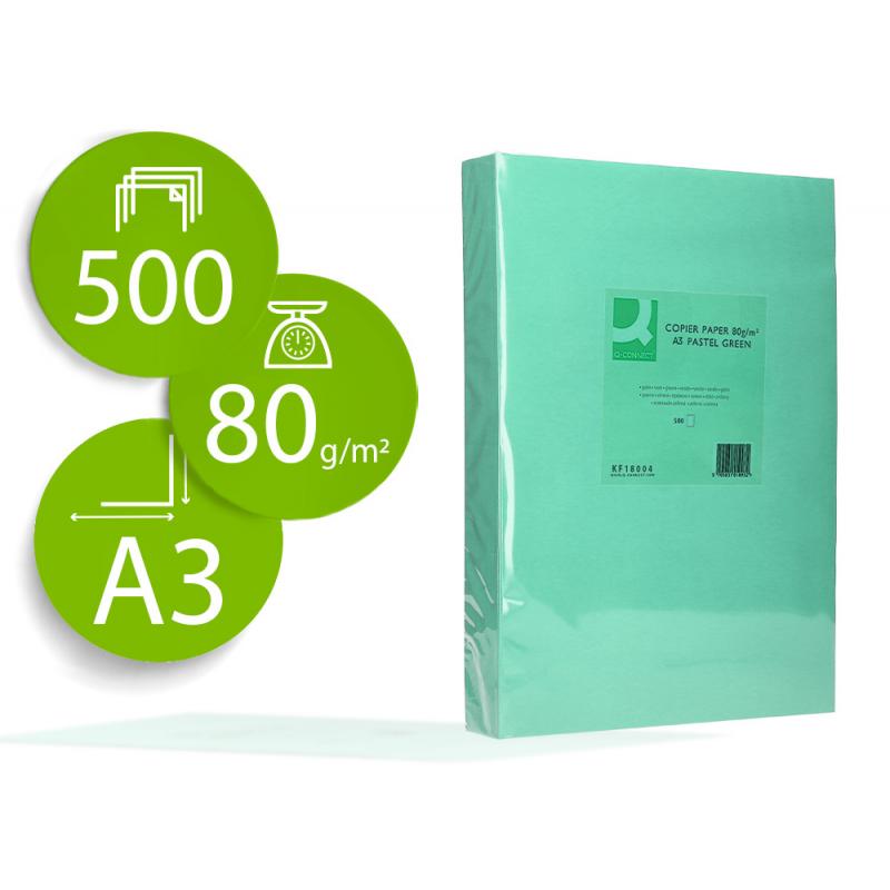 papel-color-q-connect-din-a3-80-gr-verde-paquete-de-500-hojas
