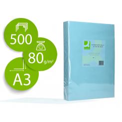 Papel color Q-CONNECT DIN A3 80gr celeste paquete de 500 hojas