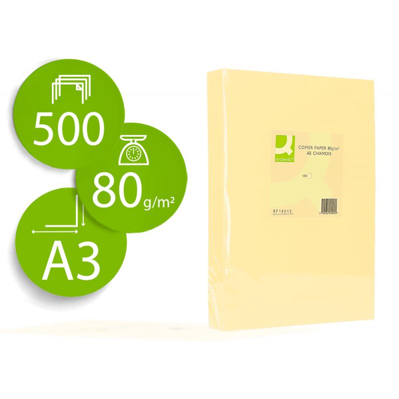 papel-color-q-connect-din-a3-80gr-champagne-paquete-de-500-hojas