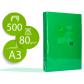 papel-color-q-connect-din-a3-80gr-verde-intenso-paquete-de-500-hojas