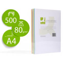 Papel color Q-CONNECT DIN A4 80 gr 5 colores surtidos paquete de 500 hojas