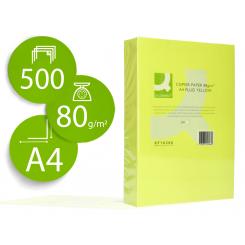 Papel Color Q-CONNECT DIN A4 80gr Amarillo Neon Paquete De 500 Hojas