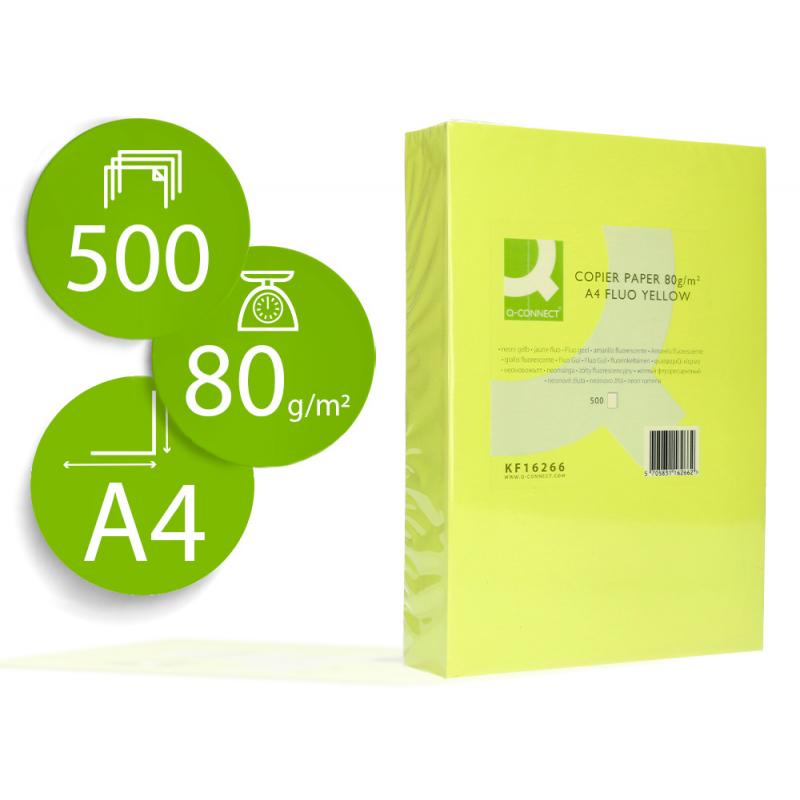 papel-color-q-connect-din-a4-80gr-amarillo-neon-paquete-de-500-hojas