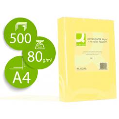 Papel color Q-CONNECT DIN A4 80gr amarillo paquete de 500 hojas