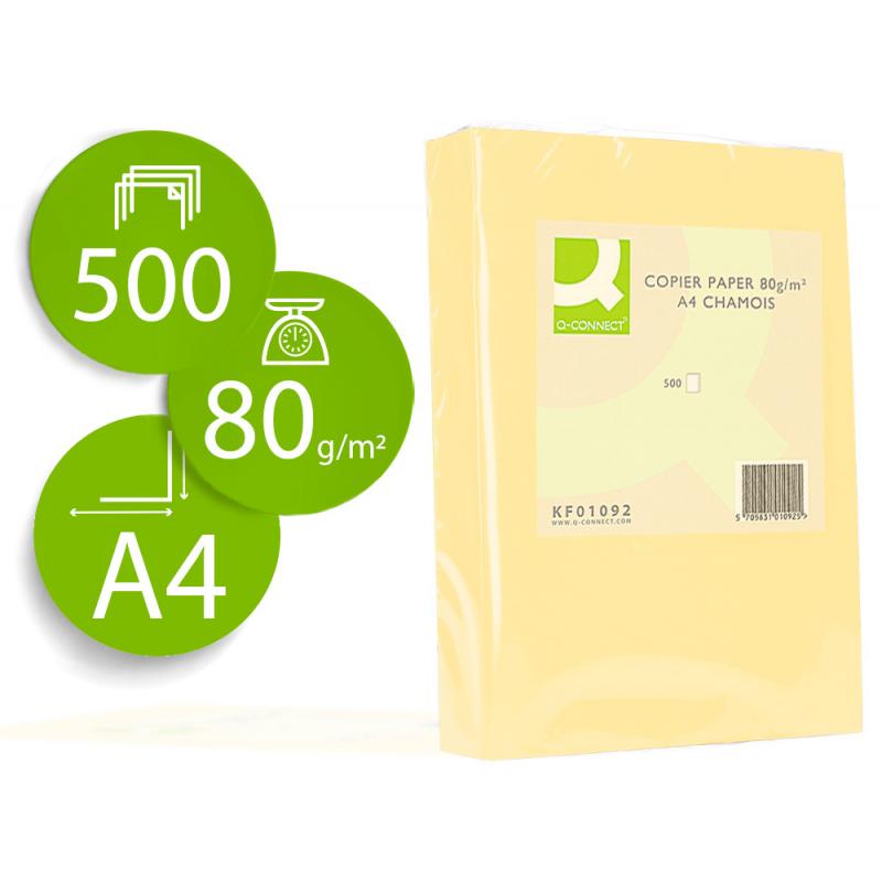 papel-color-q-connect-din-a4-80gr-champagne-paquete-de-500-hojas
