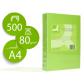 papel-color-q-connect-din-a4-80gr-verde-neon-paquete-de-500-hojas