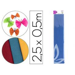 Papel crespon LIDERPAPEL 50 cm x 2.5m 34g/m2 azul marino