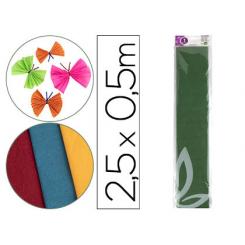 Papel crespon LIDERPAPEL 50 cm x 2.5m 34g/m2 verde oliva