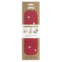 APLI Papel Cut&Patch Estrellas Fondo Rojo 3H