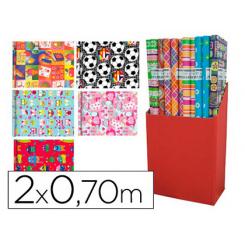 Papel De Regalo Infantil Rollo 2 X 0,70 mt 60 gr Modelos Surtidos