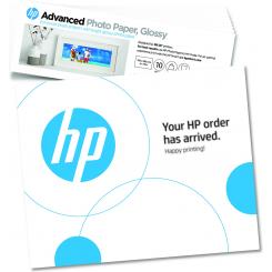 Papel fotografico HP Advanced, brillante, 65 libras, 4 x 12 pulgadas (101 x 305 mm), 10 hojas