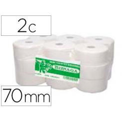 Papel Higienico Q-connect Jumbo 2 Capas Celulosa Blanca Mandril 45 mm Para DispensadorKF16756