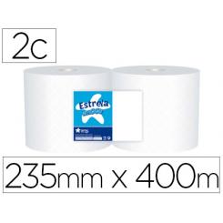 Papel Secamanos Industrial Amoos 2 Capas 235 mm X 400 mt Paquete De 2 Rollos