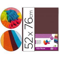 Papel seda LIDERPAPEL marron 52x76 cm 18 gr paquete de 25 hojas