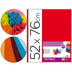 Papel Seda LIDERPAPEL Rojo 52X76 cm 18 gr -Paquete De 25 Hojas