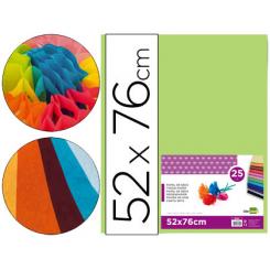 Papel seda LIDERPAPEL verde medio 52x76 cm 18 gr paquete de 25 hojas