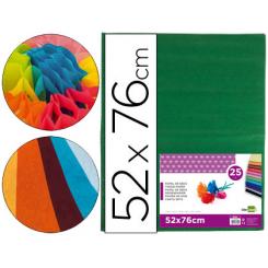 Papel seda LIDERPAPEL verde oscuro 52x76cm 18 gr/m2 paquete de 25 hojas