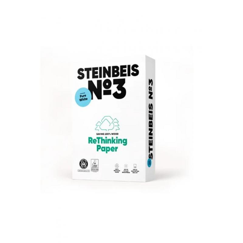 Papel Steinbeis nº 3 Reciclado 100% cie 110 A4 80Gr 500H Blanco