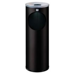 Papelera Cenicero Cilindro Metalica Redonda B-10 21.5 Ø Negro