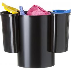 Papelera ecológica Archivo 2000 17 litros 2 selectores reciclaje 455x360 mm negra tapas azul/amarilla
