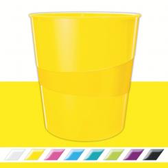 Papelera LEITZ WOW. Capacidad 15 litros, amarillo