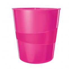 Papelera LEITZ WOW. Capacidad 15 litros, fucsia