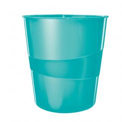 Papelera LEITZ WOW. Capacidad 15 litros, turquesa