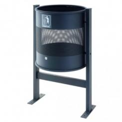 Papelera Metalica Perforada Con Soporte Y Sistema Basculante Color Azul