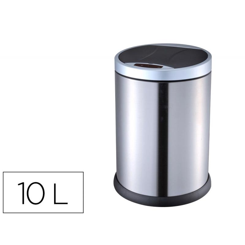 papelera-metalica-q-connect-con-sensor-automatico-capacidad-10-litros
