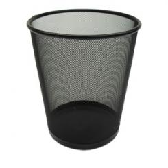 Papelera Metalica Rejilla Negra Redonda