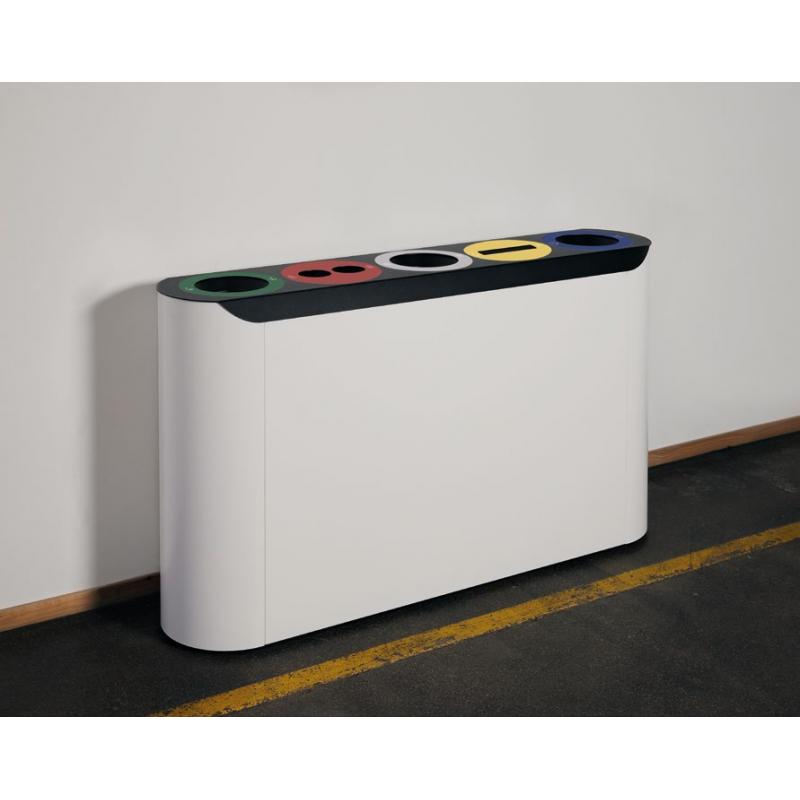 Papelera Mev para 5 tipos de residuos 375 litros (5x75l.) 146x84x36 cm AnchoxAltoxFondo