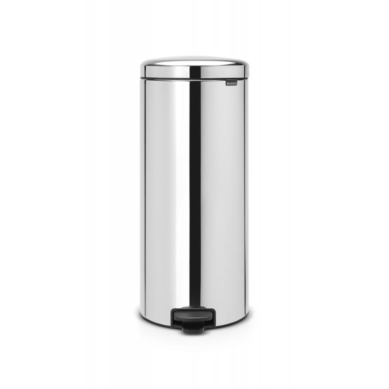 PAPELERA NEWLCON PEDAL BIN 30 L BRILLIANT STEEL