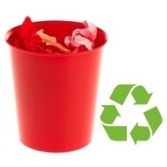 Papelera Plastico Cerrada 16 Litros Roja