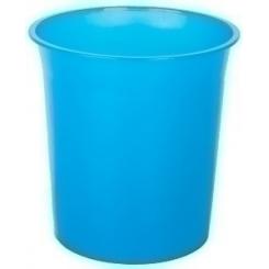 Papelera Plastico Cerrada 16 Litros Traslucido Azul