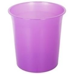 Papelera Plastico Cerrada 16 Litros Traslucido Malva