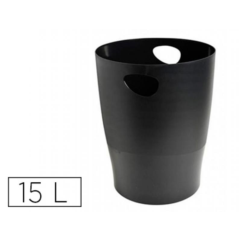 papelera-plastico-exacompta-ecoblack-negro-15-litros