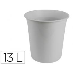 Papelera plastico Q-CONNECT gris opaco 13 litros 275x285 mm