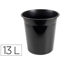 Papelera plastico Q-CONNECT negro opaco 13 litros 275x285 mm